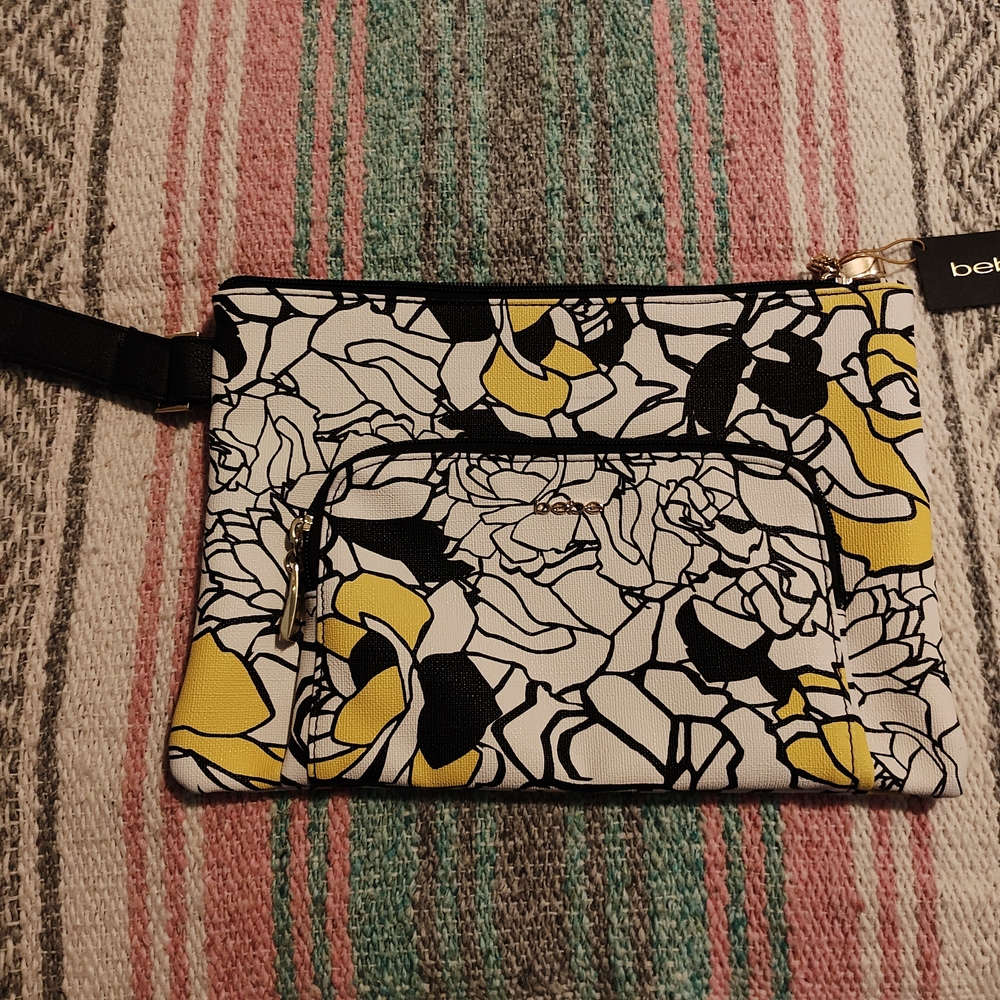 Women's Floral Clutch - Yellow and Black